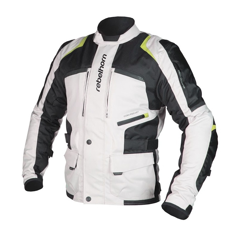 Moto Jacke Rebelhorn Hiker grau-schwarz-fluo gelb Ausverkauf