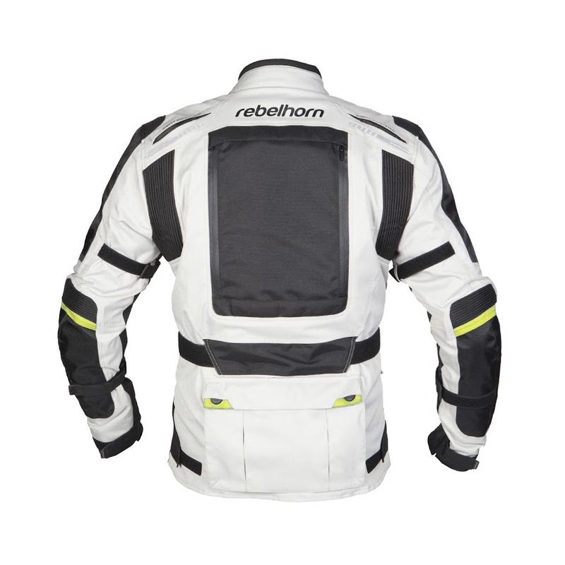 Moto Jacke Rebelhorn Hiker grau-schwarz-fluo gelb Ausverkauf