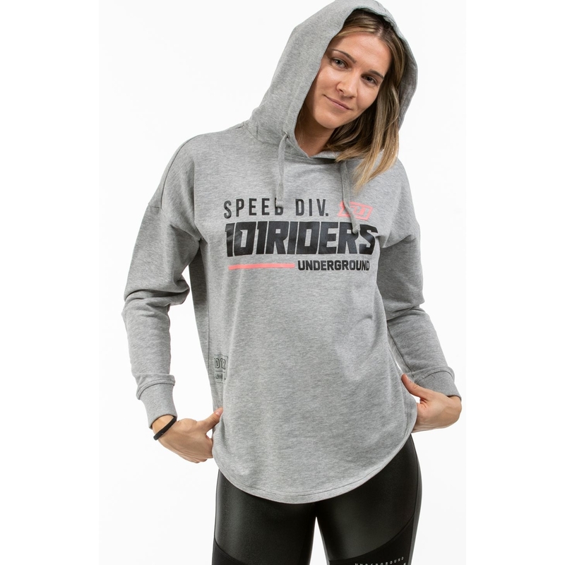 Damen Sweatshirt 101 Riders Flowy21 Melange grau