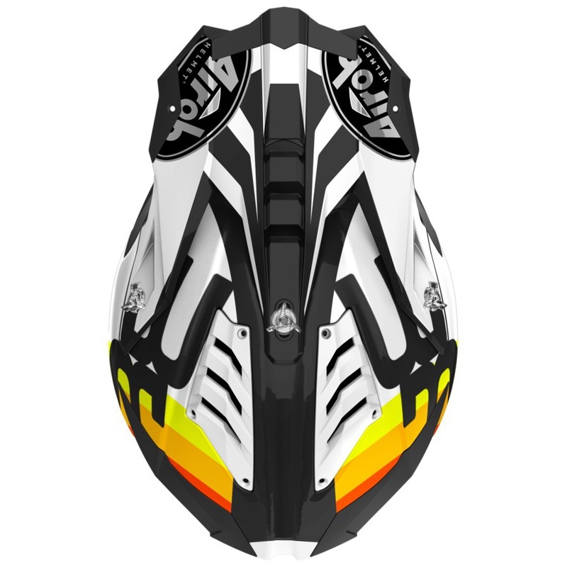 Motocross Helm Airoh Aviator 3.0 Rainbow 2021 weiß-gelb-orange-rot Ausverkauf