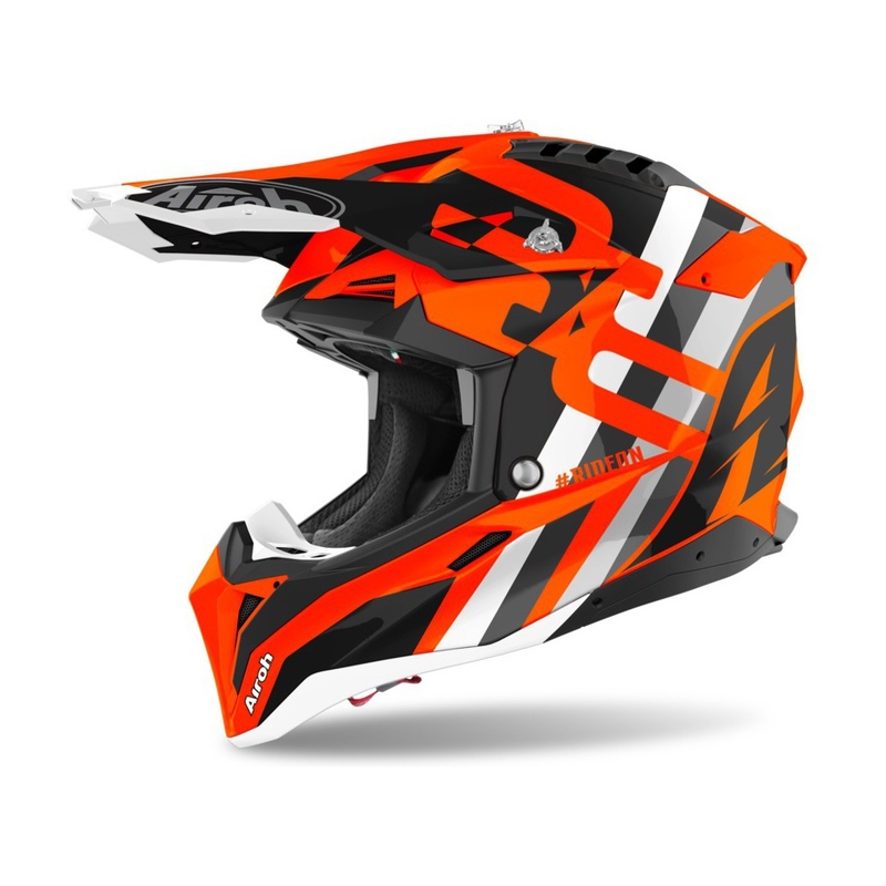 Motocross Helm Aviator 3.0 Rainbow 2021 orange-grau-weiß Ausverkauf