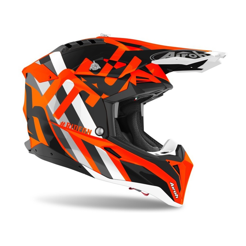 Motocross Helm Aviator 3.0 Rainbow 2021 orange-grau-weiß Ausverkauf