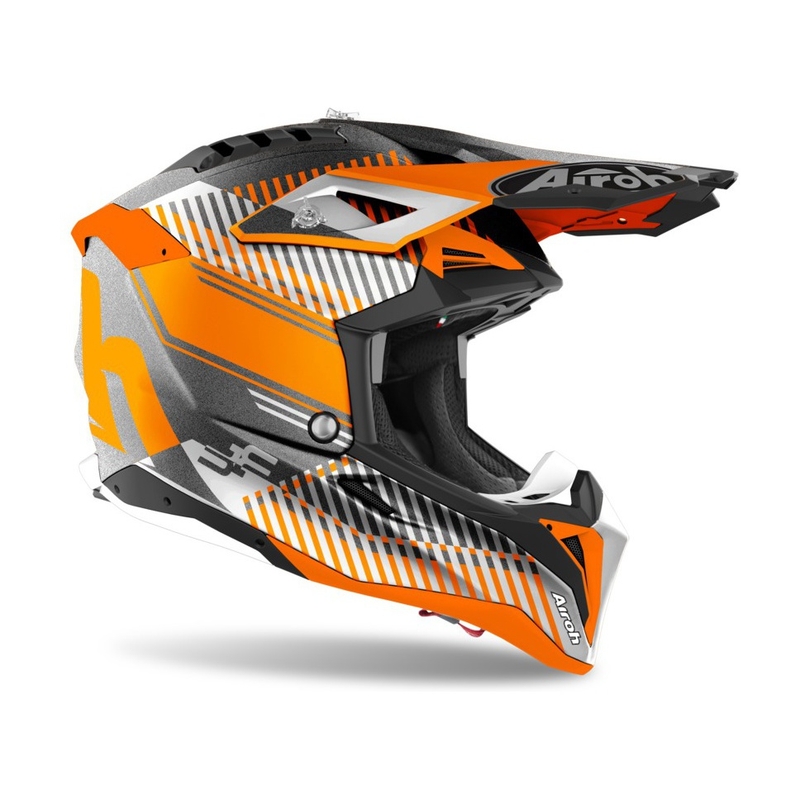 Motocross Helm Airoh Aviator 3.0 Wave 2022 orange-grau-weiß Ausverkauf
