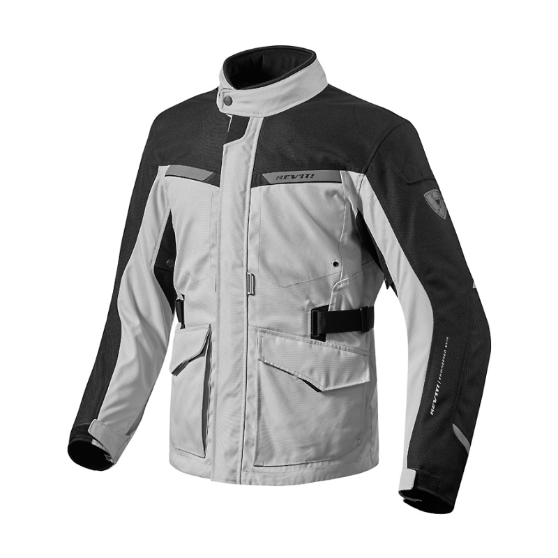Revit Enterprise Silber und Schwarz Motorradjacke Ausverkauf