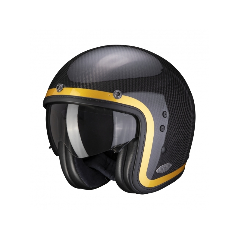 Offener Helm Skorpion Belfast Carbon Lofty schwarz-gold