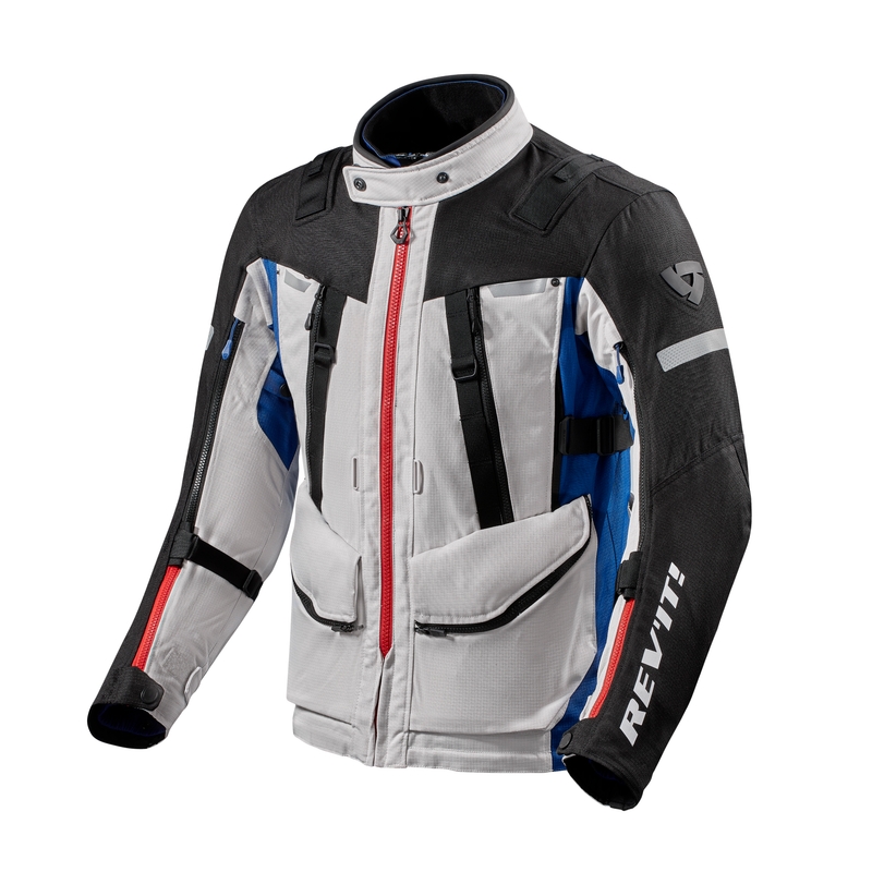 Revit Sand 4 H2O Motorradjacke silber-blau Ausverkauf