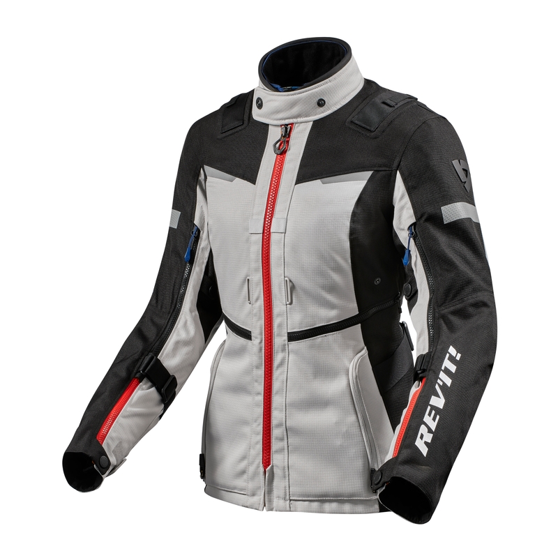 Revit Sand 4 H2O Motorradjacke Damen Silber und Schwarz Ausverkauf
