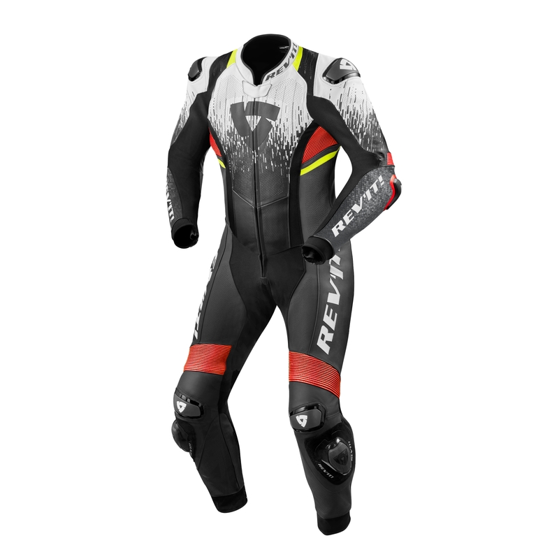Einteiliger Jumpsuit Revit Quantum 2 schwarz-weiß-fluorrot Ausverkauf