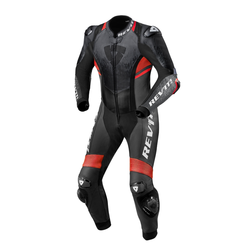 Einteiliger Jumpsuit Revit Quantum 2 schwarz-grau-fluorrot Ausverkauf