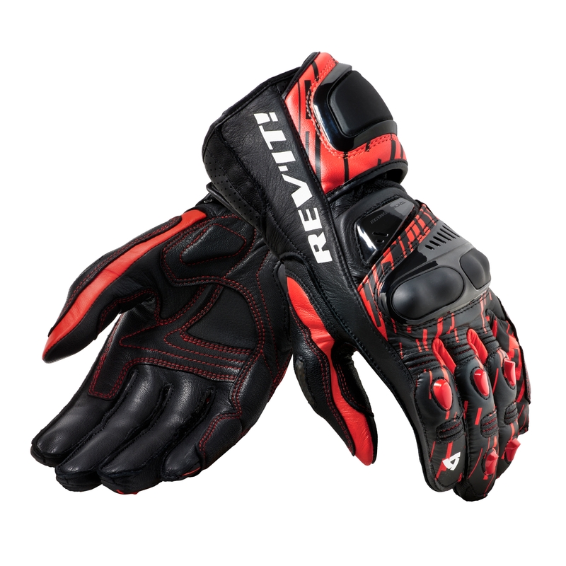 Motorradhandschuhe Revit Quantum 2 schwarz-fluorrot Ausverkauf