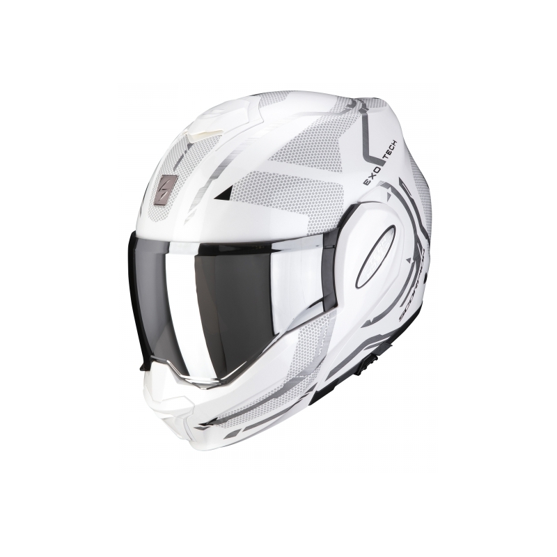 Scorpion EXO-TECH Quadratischer Kipphelm weiß-silber