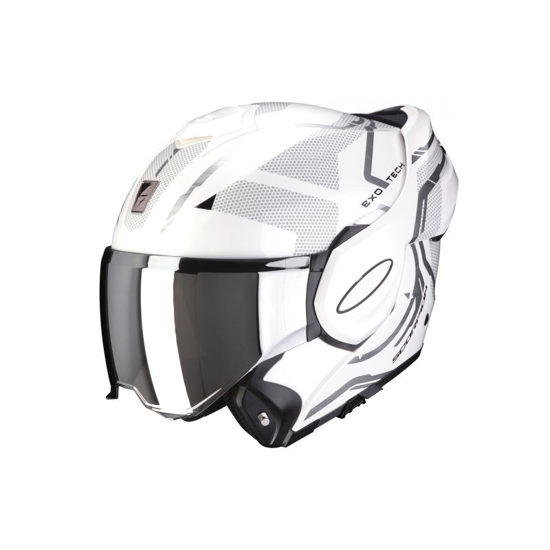 Scorpion EXO-TECH Quadratischer Kipphelm weiß-silber