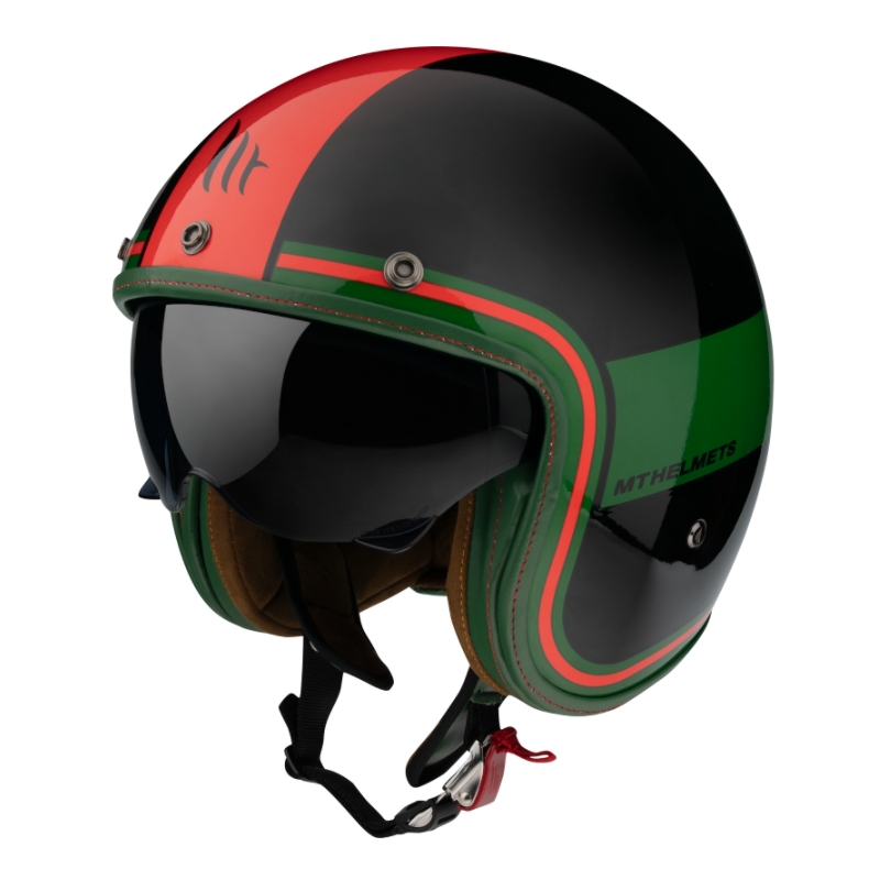 Offener Helm MT LeMans 2 SV Tant schwarz-rot-grün