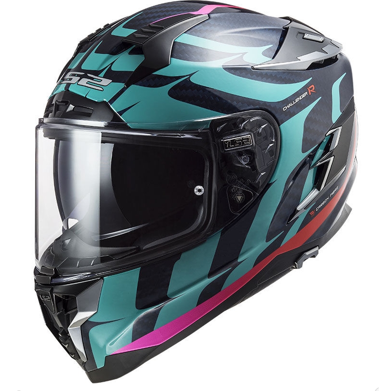 Integral Motorradhelm LS2 FF327 Challenger CT2 Flammen blau Ausverkauf