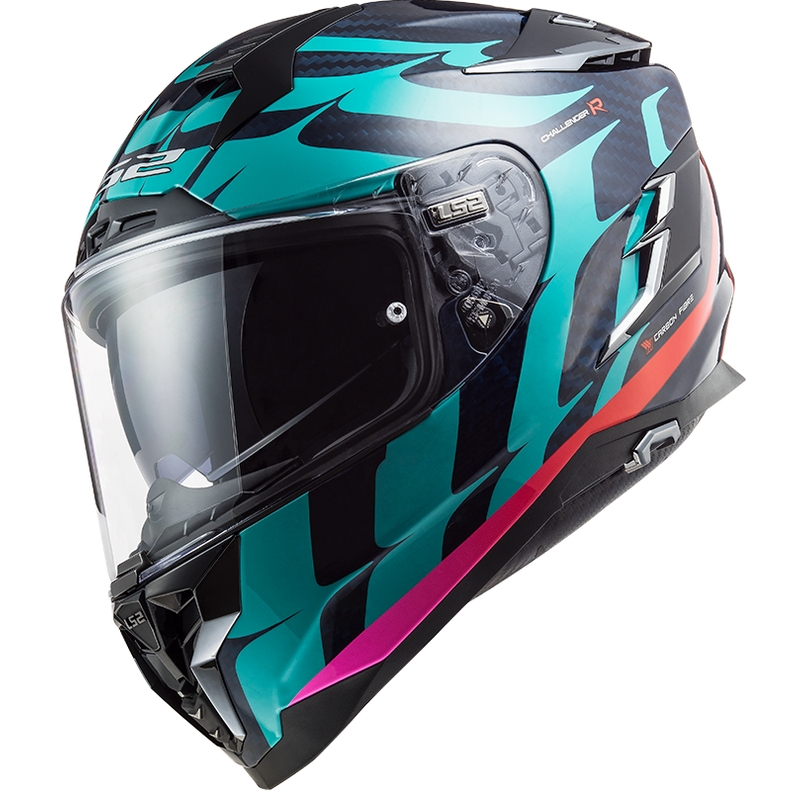 Integral Motorradhelm LS2 FF327 Challenger CT2 Flammen blau Ausverkauf