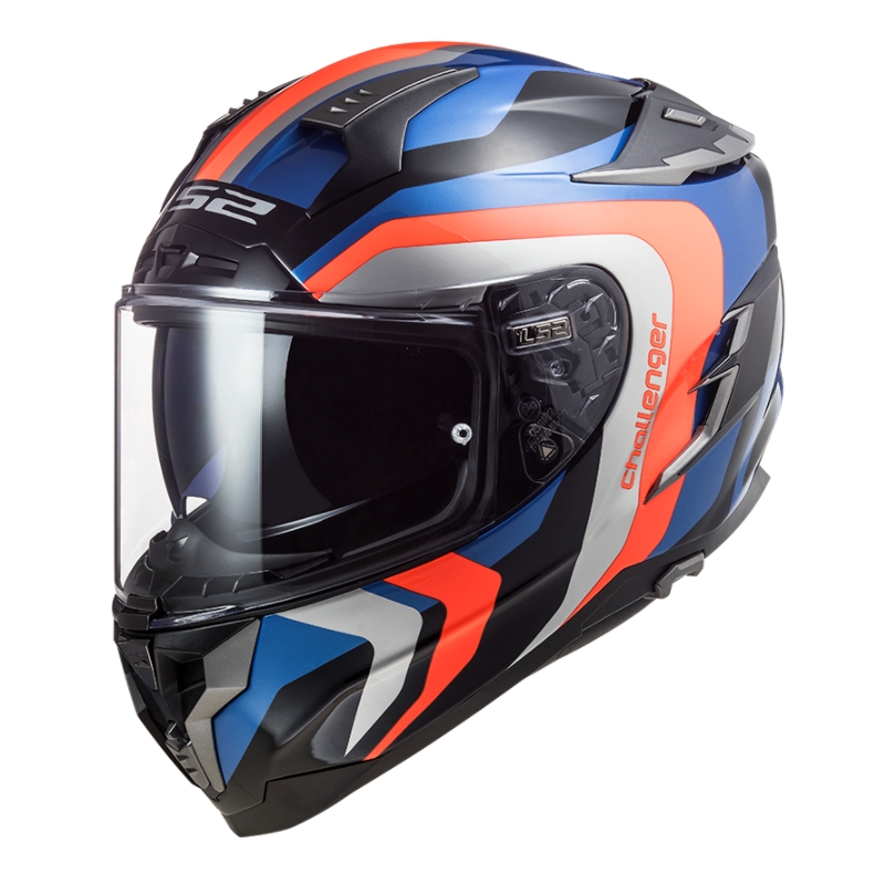 Integral Motorradhelm LS2 FF327 Challenger Galactic blau-orange-grau Ausverkauf