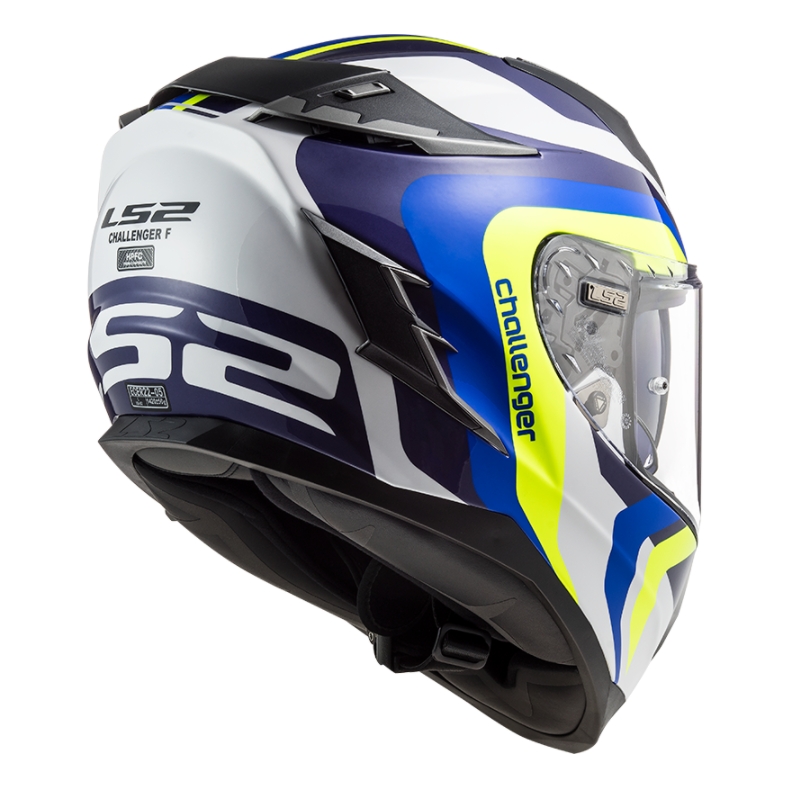 Integral Motorradhelm LS2 FF327 Challenger Galactic blau-weiß-fluo gelb Ausverkauf