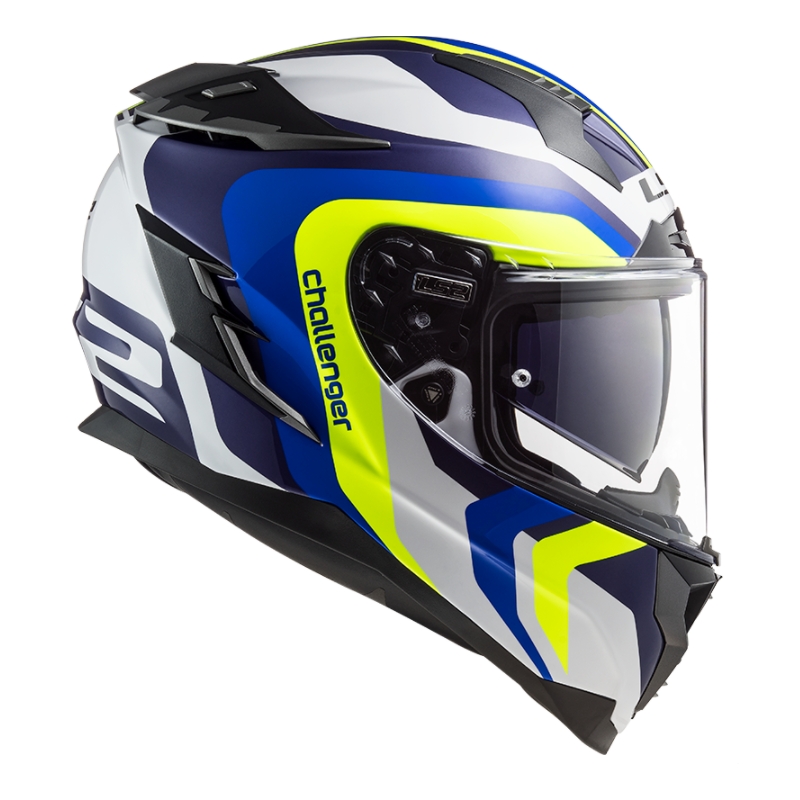 Integral Motorradhelm LS2 FF327 Challenger Galactic blau-weiß-fluo gelb Ausverkauf