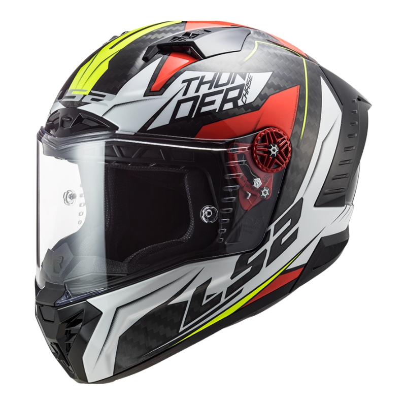 LS2 FF805 Thunder C Chase schwarz, weiß und rot Integral Motorradhelm Ausverkauf