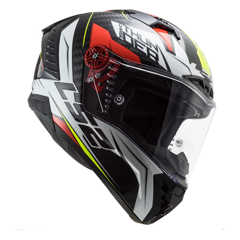 LS2 FF805 Thunder C Chase schwarz, weiß und rot Integral Motorradhelm Ausverkauf