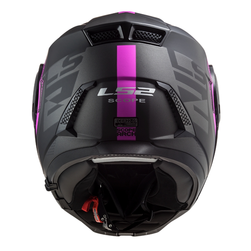 Klappbarer Motorradhelm LS2 FF902 Scope Arch schwarz und rosa matt