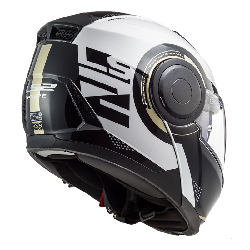 Klappbarer Motorradhelm LS2 FF902 Scope Arch weiß-schwarz