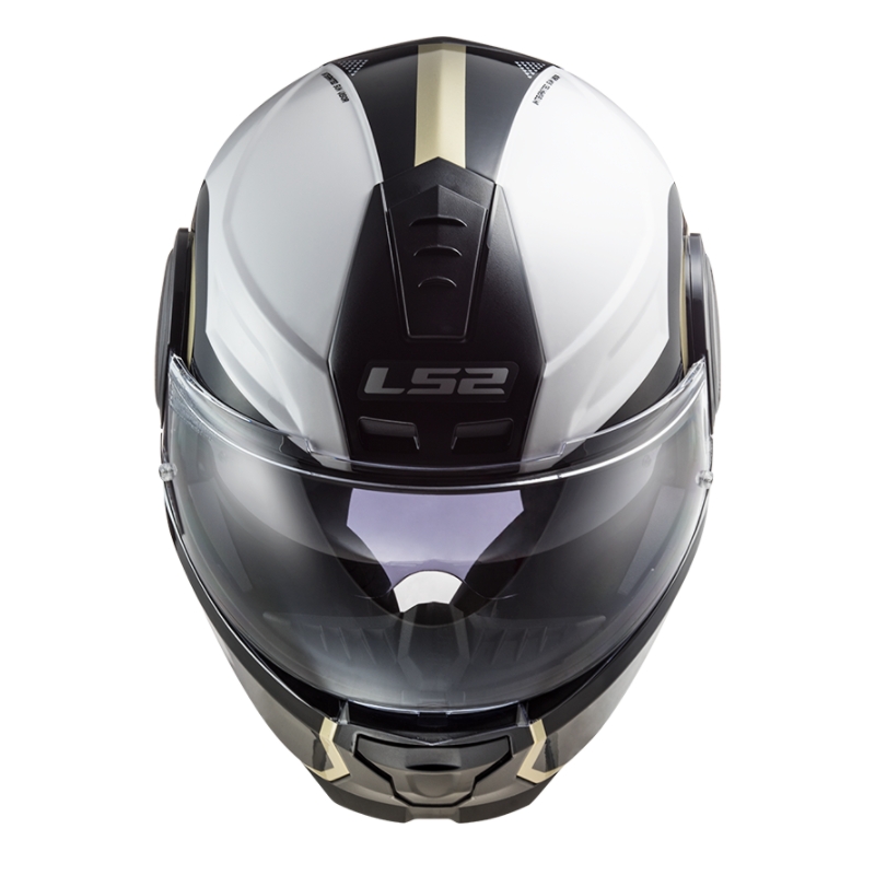 Klappbarer Motorradhelm LS2 FF902 Scope Arch weiß-schwarz