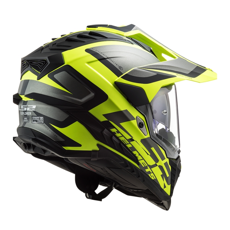 Enduro-Helm LS2 MX701 Explorer Alter schwarz-grau-fluo gelb