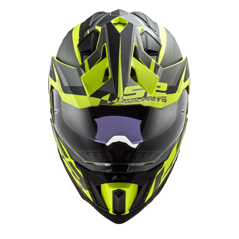 Enduro-Helm LS2 MX701 Explorer Alter schwarz-grau-fluo gelb