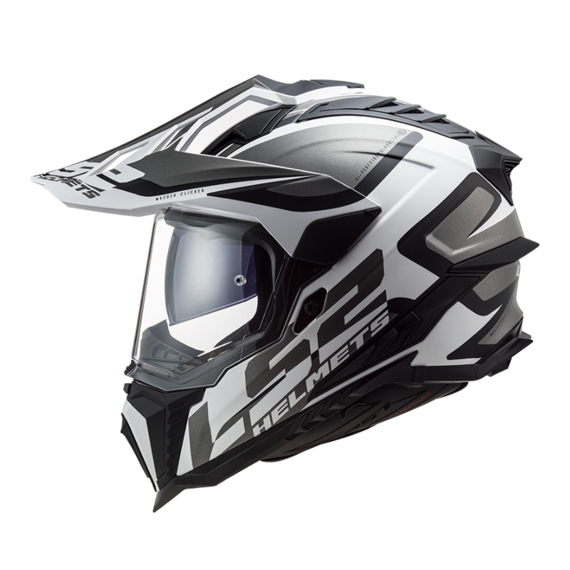 Enduro-Helm LS2 MX701 Explorer Alter weiß-schwarz-grau