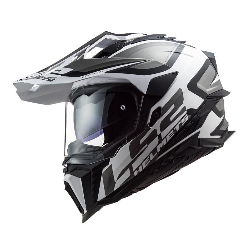 Enduro-Helm LS2 MX701 Explorer Alter weiß-schwarz-grau