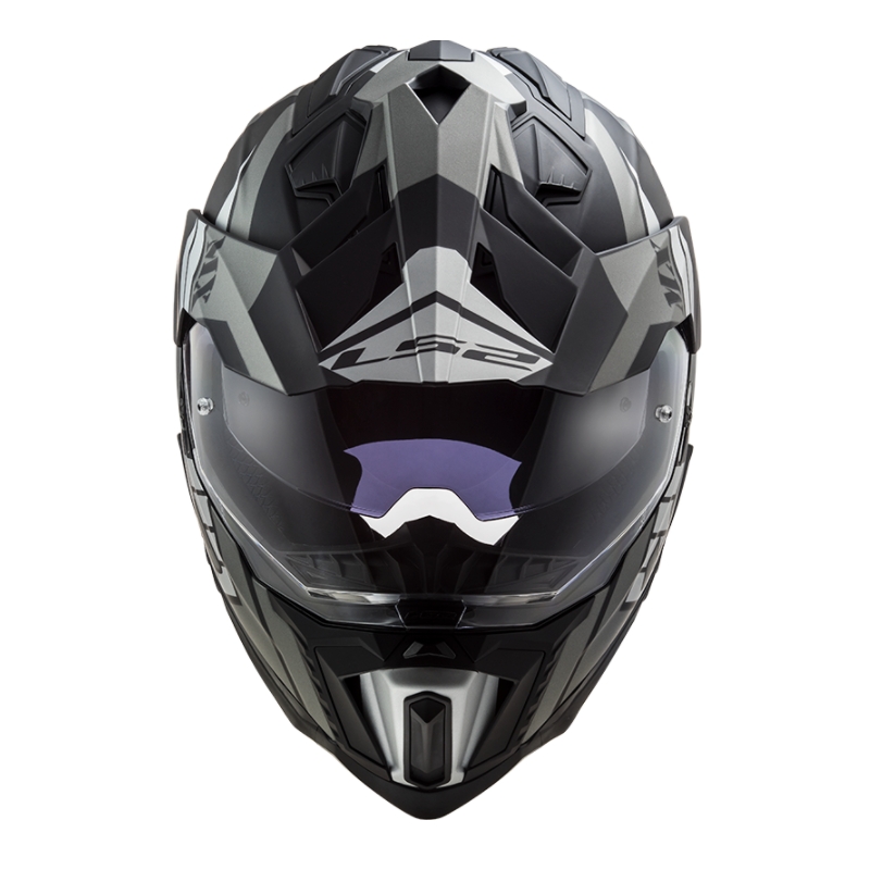 Enduro-Helm LS2 MX701 Explorer Atlantis schwarz-grau-weiß