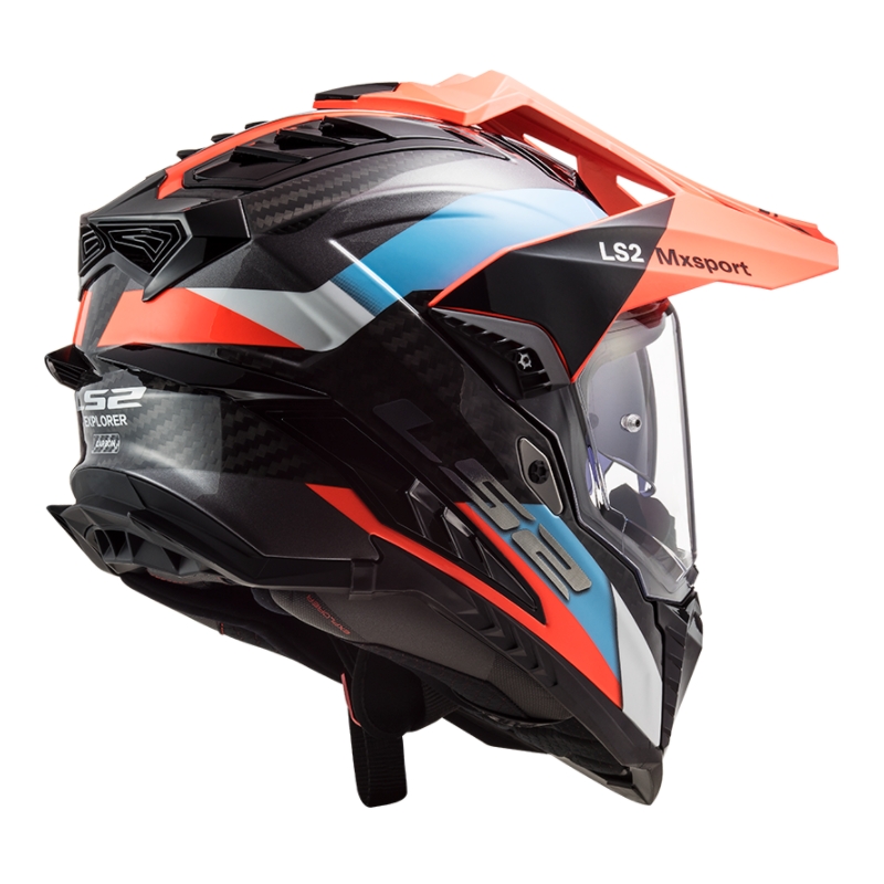 Enduro-Helm LS2 MX701 Explorer C Frontier schwarz-orange-blau