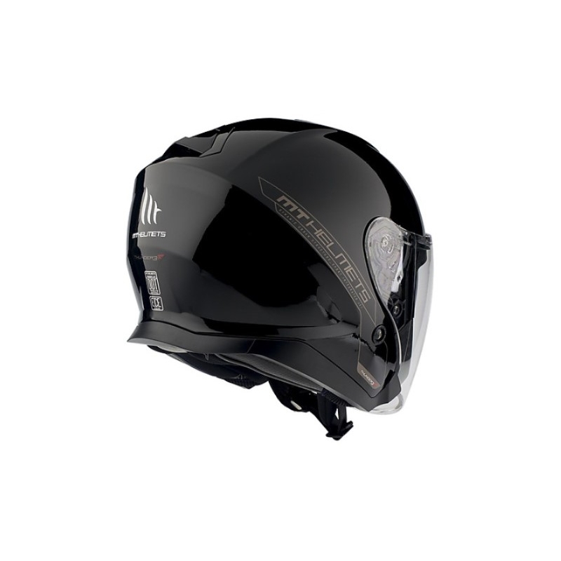 Offener Motorradhelm MT Thunder 3 SV Solid black glossy - Qualität II