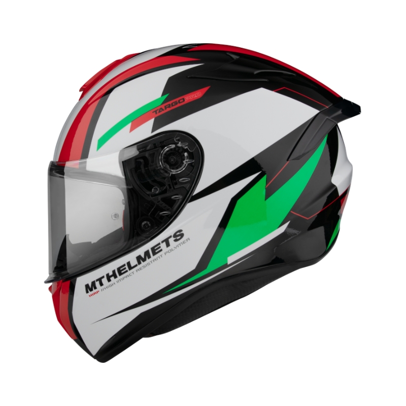 MT FF106 Pro Targo Pro Sound schwarz-weiß-rot-grüner Integral-Motorradhelm Ausverkauf