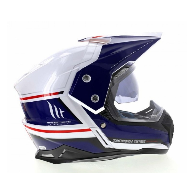 Enduro-Helm MT Synchrony Duosport SV Tourer weiß-blau-rot - Klasse II