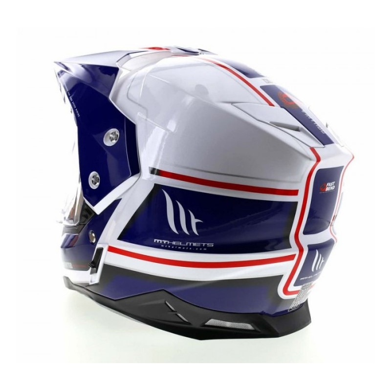 Enduro-Helm MT Synchrony Duosport SV Tourer weiß-blau-rot - Klasse II