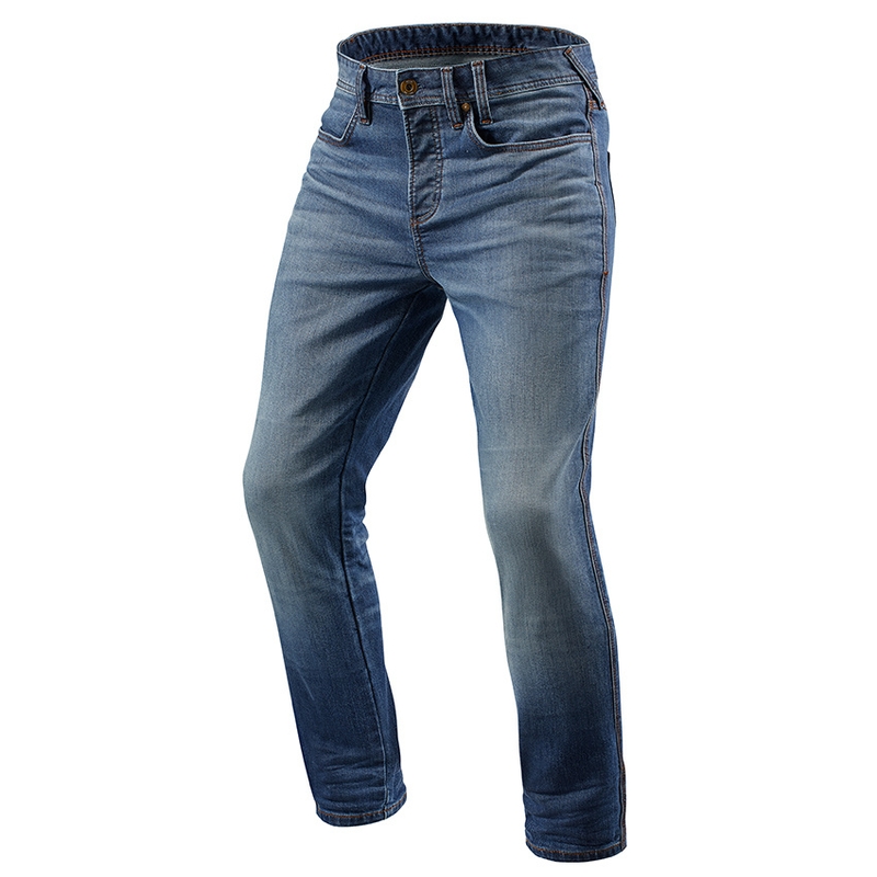 Revit Piston Blau Cropped Motorrad Jeans Ausverkauf