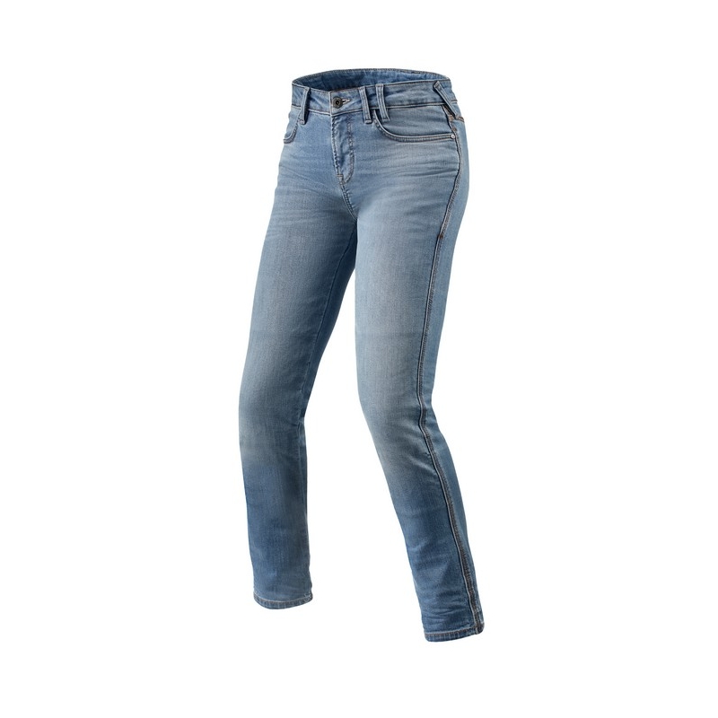 Revit Shelby Hellblaue Cropped Motorradjeans für Damen Ausverkauf