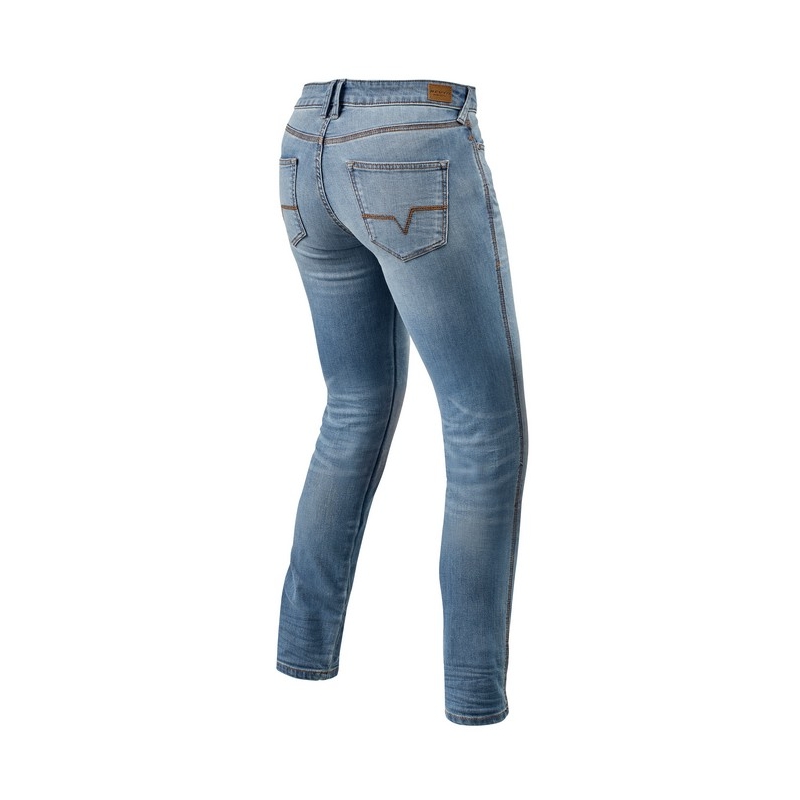 Revit Shelby Hellblaue Cropped Motorradjeans für Damen Ausverkauf