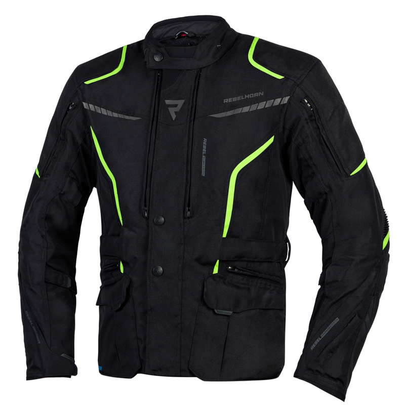 Motorradjacke Rebelhorn Hiker III schwarz-fluo gelb