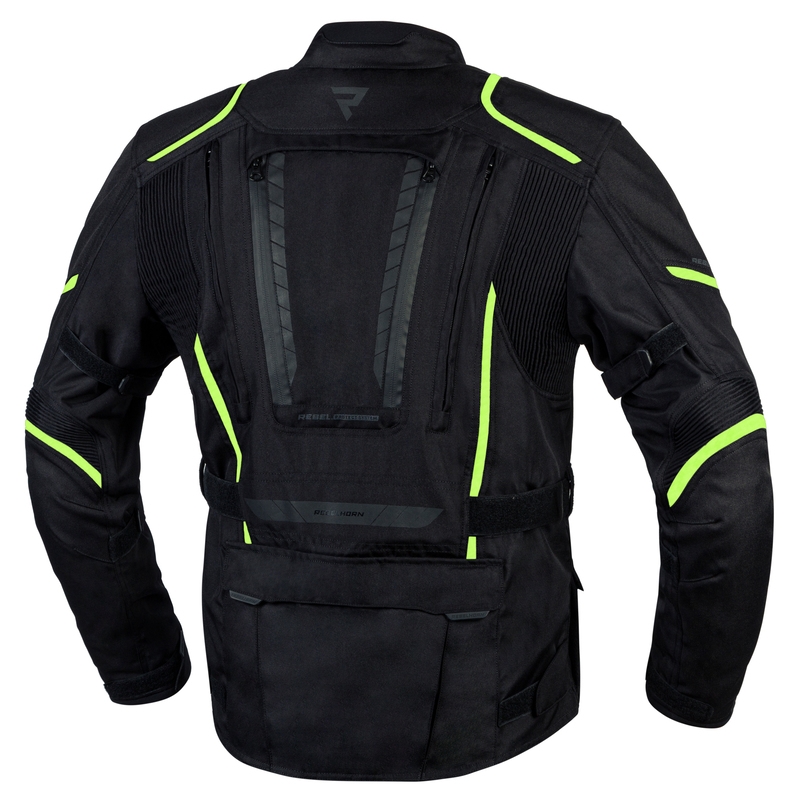 Motorradjacke Rebelhorn Hiker III schwarz-fluo gelb