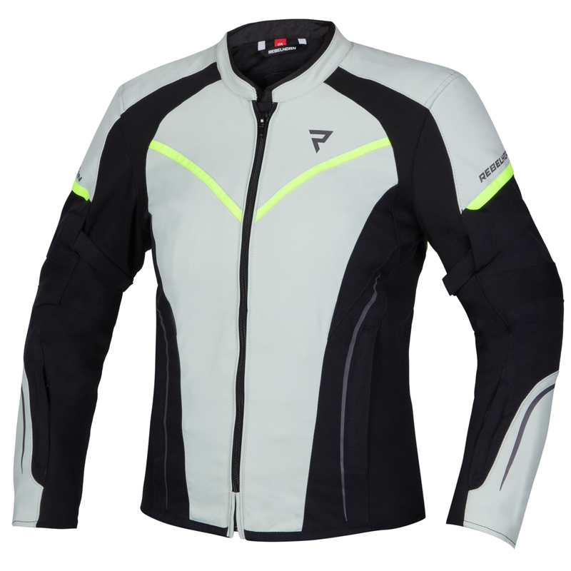 Women's Rebelhorn Luna Schwarz-Grau-Fluo Gelb Motorradjacke Ausverkauf