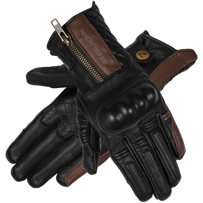 Women's Rebelhorn Hunter Schwarz und Braun Motorradhandschuhe Ausverkauf