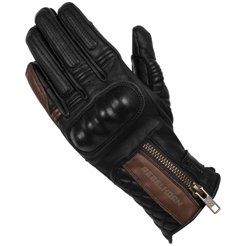 Women's Rebelhorn Hunter Schwarz und Braun Motorradhandschuhe Ausverkauf