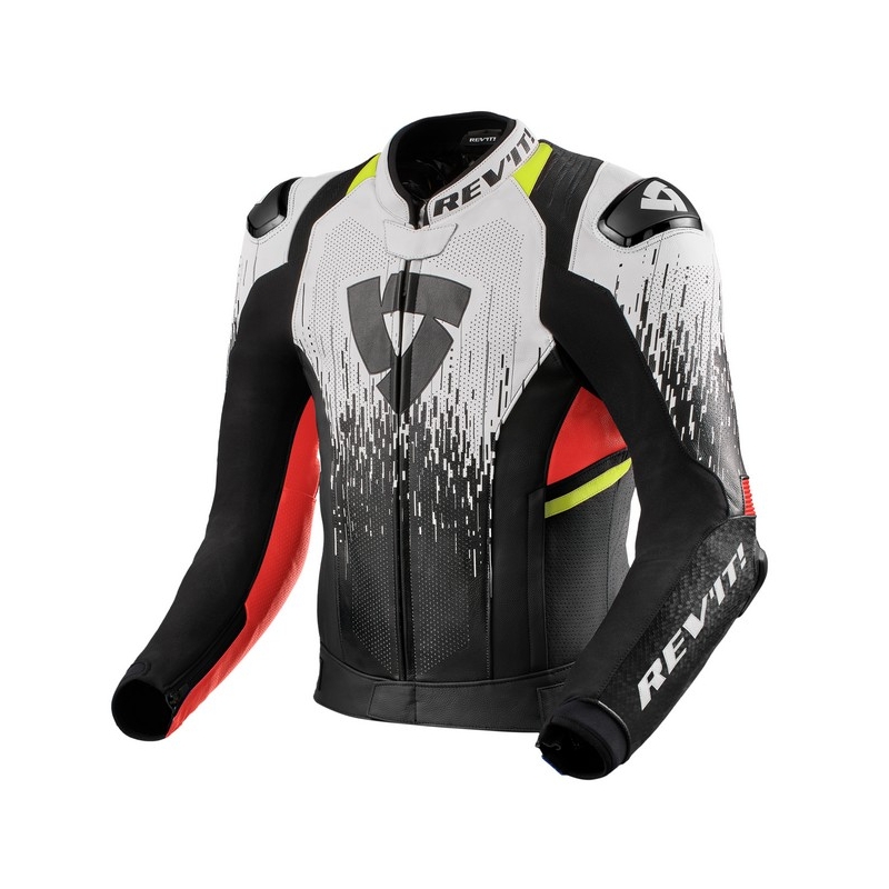 Revit Quantum 2 Pro Air Schwarz-Weiß-Fluo Rot Motorradjacke Ausverkauf