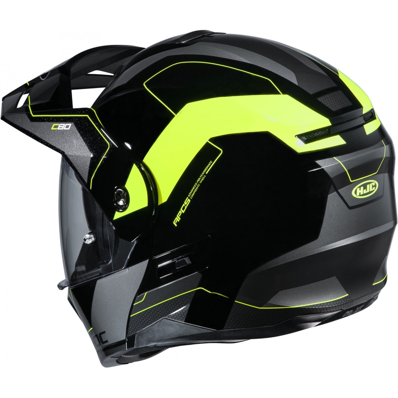 HJC C80 Rox MC4H schwarz-grau-fluo gelb klappbarer Motorradhelm