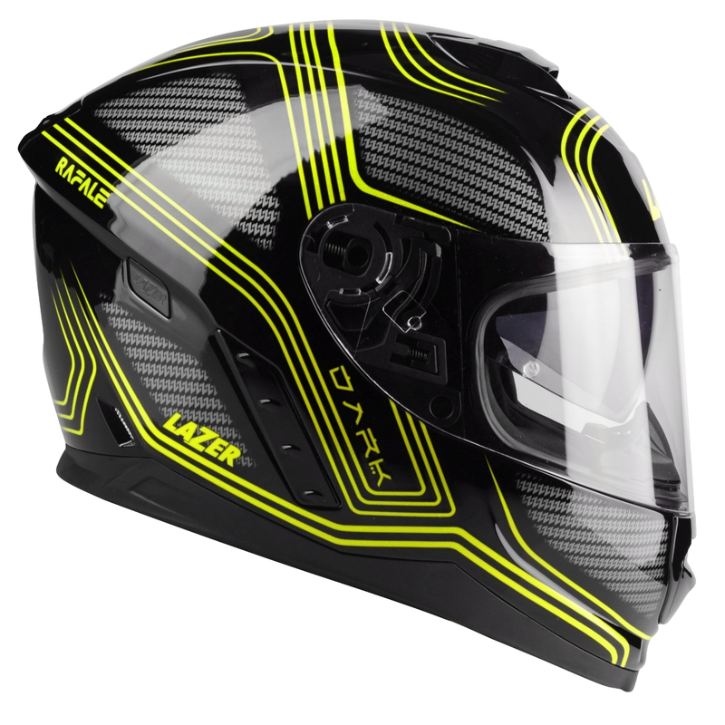 Integral Motorradhelm Lazer Rafale EVO Darkside schwarz-grau-fluo gelb Ausverkauf