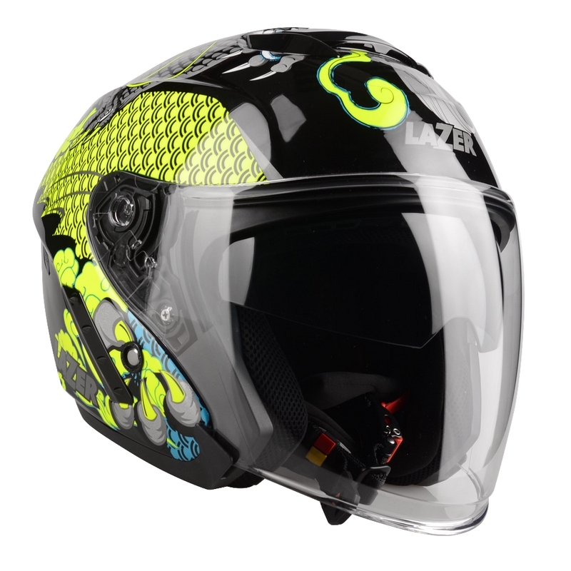 Offener Motorradhelm Lazer Tango S Z-Line Dragon schwarz-fluo gelb