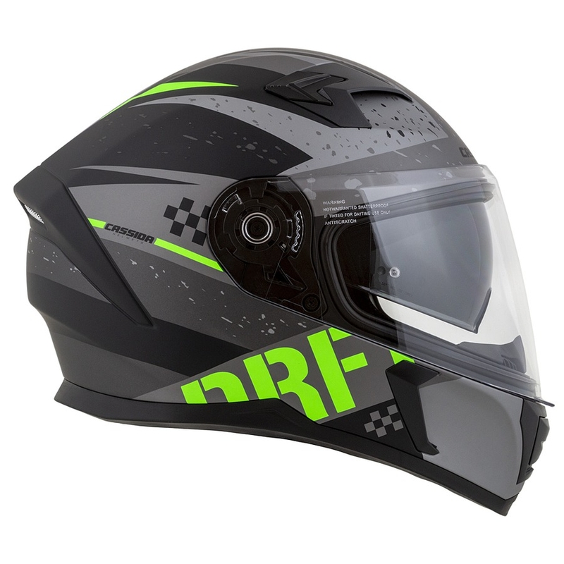 Integral Motorradhelm Cassida 3.0 DRFT matt grau-schwarz-grün
